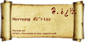 Hornung Írisz névjegykártya